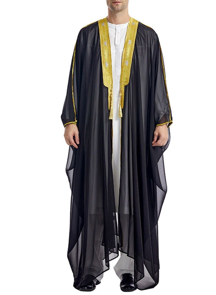 MAISUN Men’s Arabic Bisht Cloak – Traditional Kandora Overcoat for Eid & Weddings - Image 1